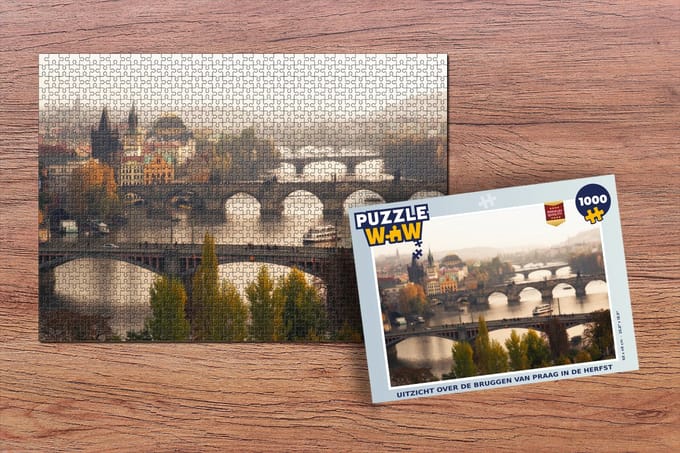 Puzzel Bruggen - Herfst - Praag - Legpuzzel - Puzzel 1000 stukjes volwassenen