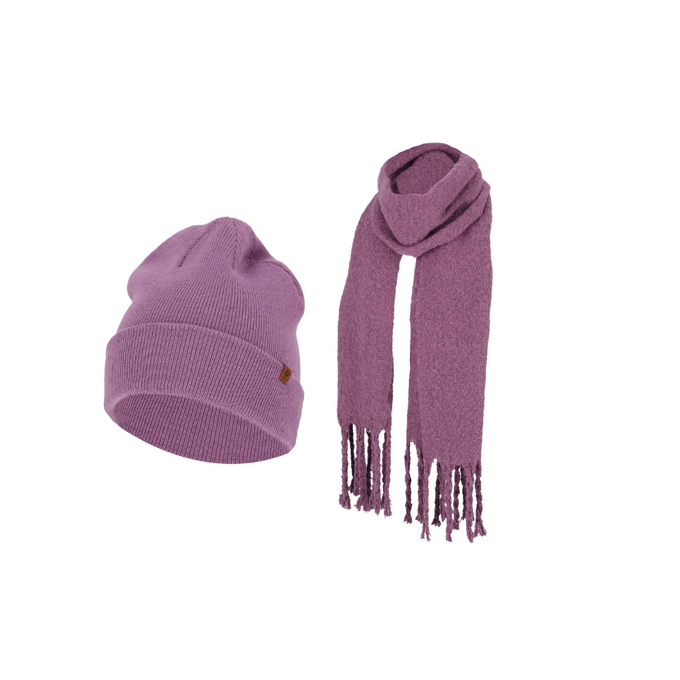 Sarlini - Fashion Winterset - Sjaal & Muts - Paars - One Size