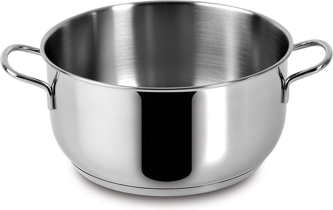 Diepe braadpan 22 cm - Stalen kookpan met dikke bodem voor inductie