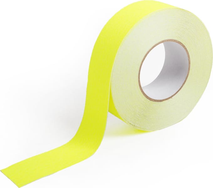Antislip tape voor trappen zelfklevend 50mm breed- Fluoriserend geel - Rol 18,3 meter
