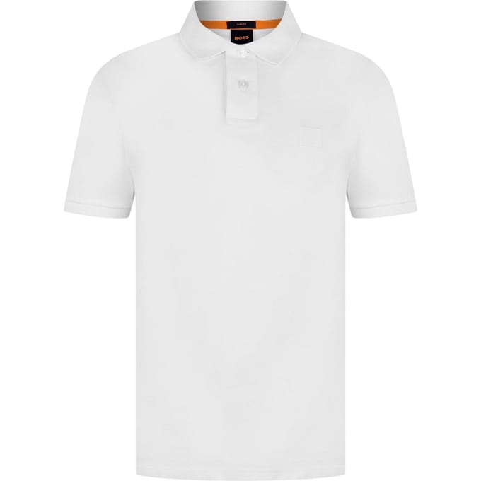 Boss Heren Passenger Box Logo Polo Shirt (Wit)