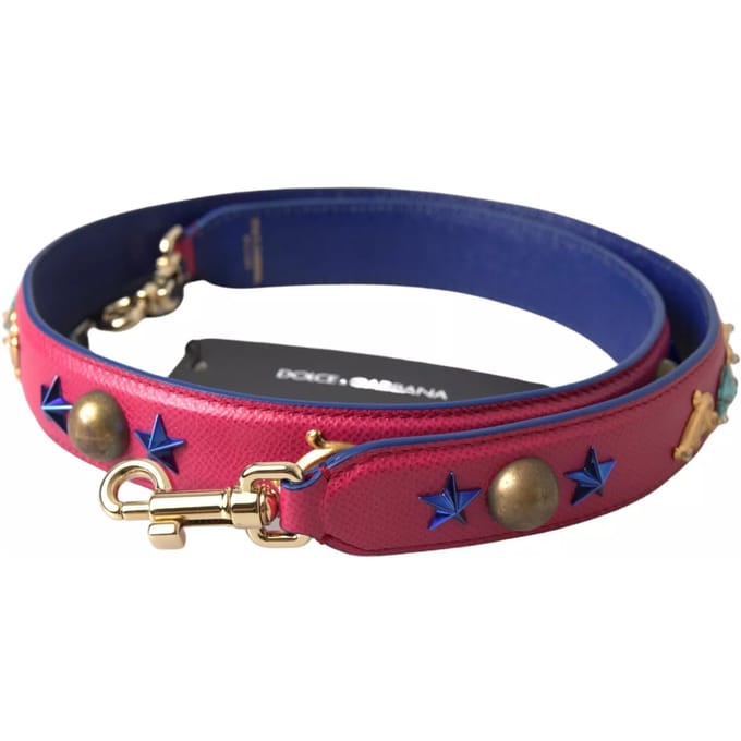 Roze Exotische Leren Studded Schouderriem