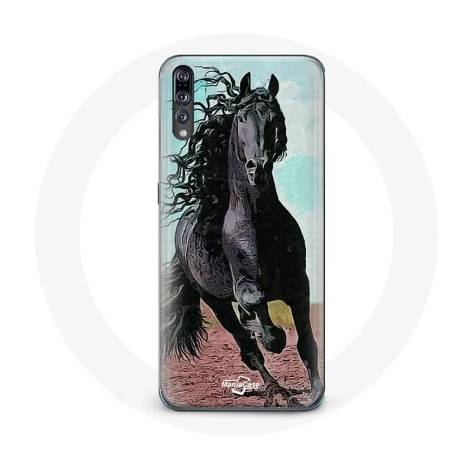Coque - Huawei - P20 - Souple - Noir - Cheval Frisonne noir