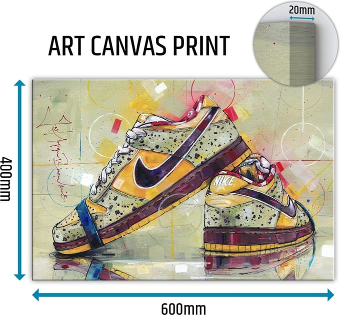 Sneaker canvas yellow lobster 60x40 cm
