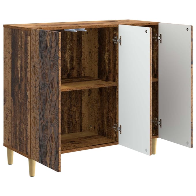 vidaXL - Dressoir - Oud - hout - 89 - x - 34,5 - x - 80 - cm - Bewerkt - hout
