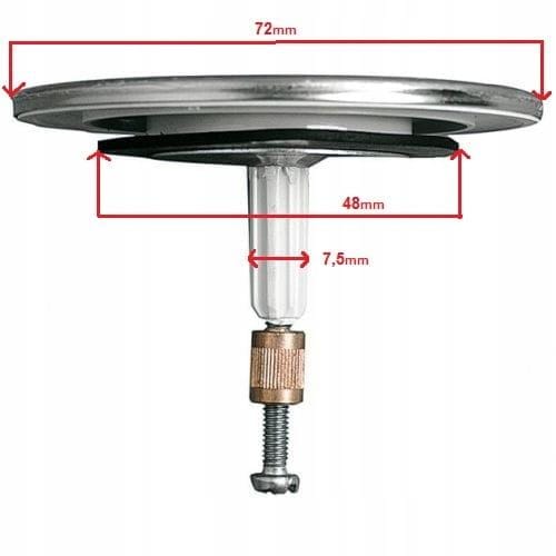 Bouchon en acier pour siphon de baignoire JIMTEN S-343