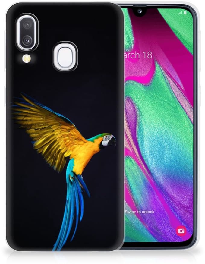 Samsung Galaxy A40 TPU Hoesje Papegaai