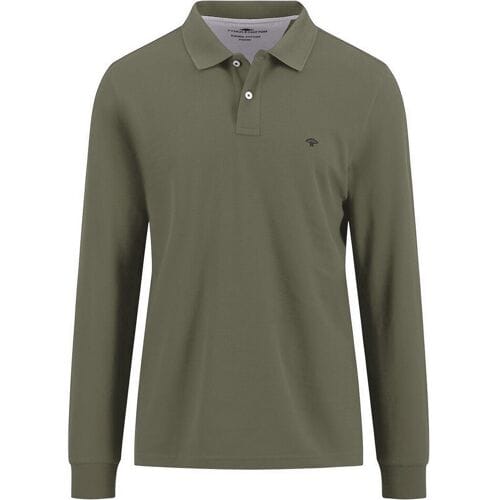 Fynch-Hatton Polo Longsleeve Premium Supima Cotton Donker Khaki / male