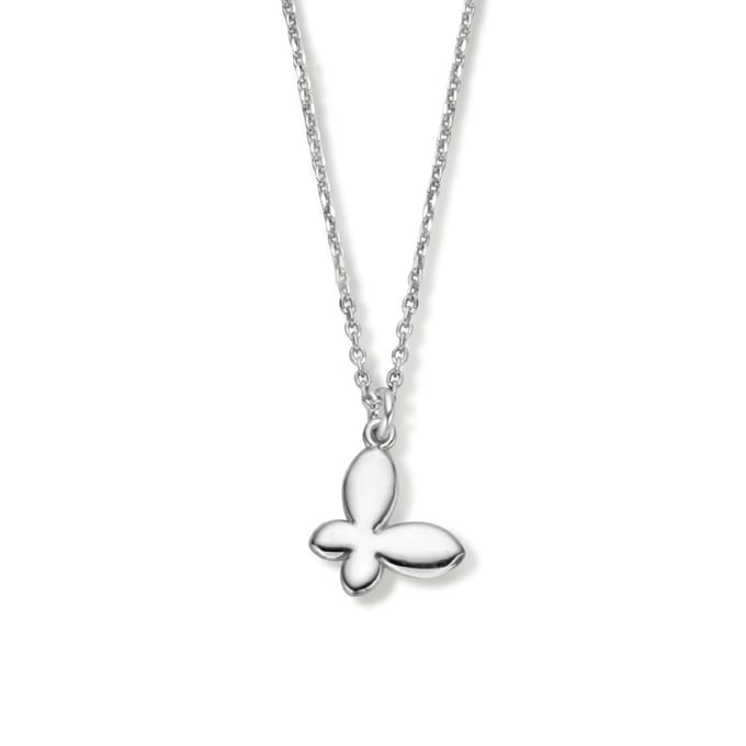zilver gerhodineerd collier vlinder 42 + 3 cm 1336298
