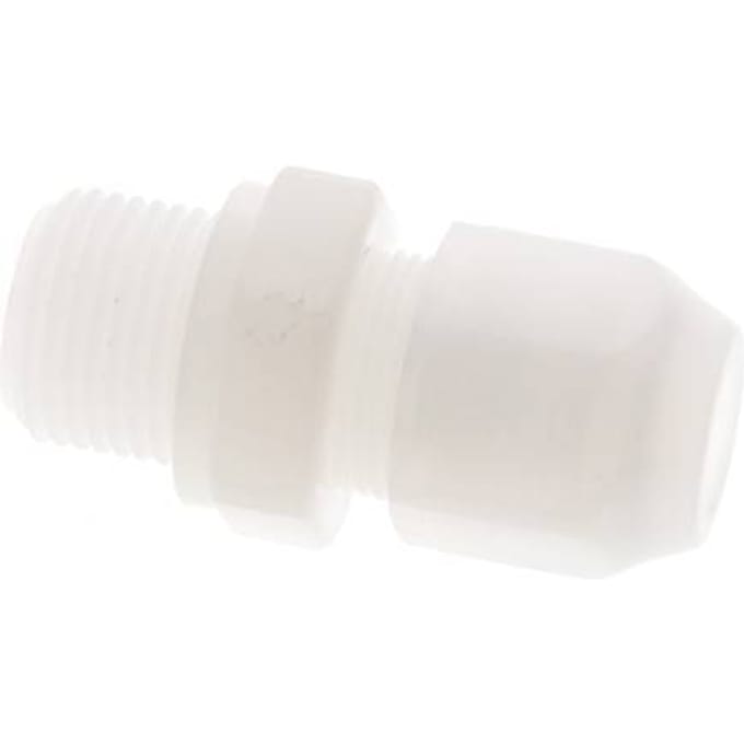 8x10mm & G3/8'' PVDF rechte slangkoppeling met buitendraad 10bar/145psi