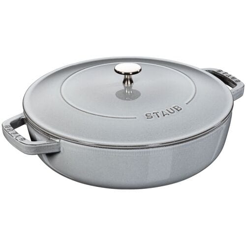 STAUB BRAISERS - Sauteerpan met Chistera Drop Structure - 280mm - Gietijzer - Grafietgrijs