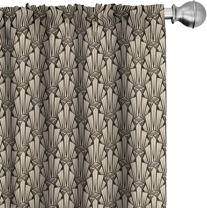 ABAKUHAUS – Abstracte Gordijnen 2-Delig – Geometrisch Beige Bruin