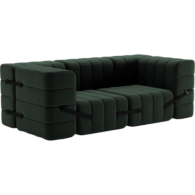 Ambivalenz Curt 7er Set z.B Flexibler 2-Sitzer mit Armlehnen - Dama 0061 (donkergroen)