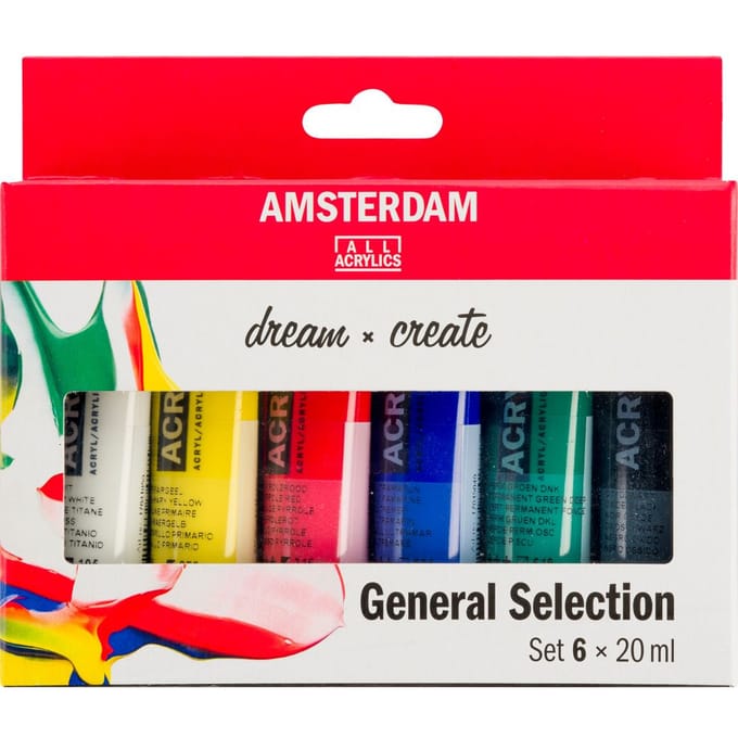 Amsterdam Standard Series acrylverf algemene selectie set | 6 × 20 ml
