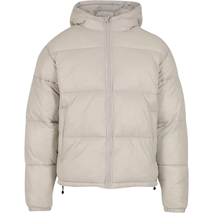 Urban Classics - Shiny Puffer With Hood Gewatteerd jack - S - Grijs