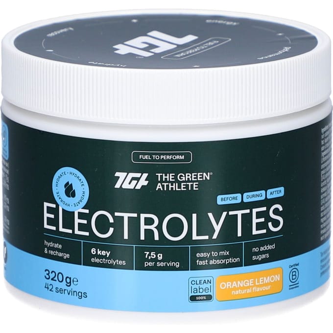 The Green Athlete Electrolytes Orange Lemon 320 Poeder