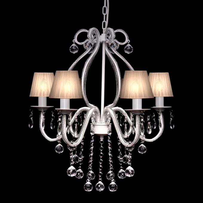 vidaXL - Kroonluchter - met - 2300 - kristallen - wit