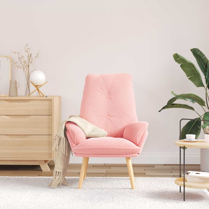 vidaXL - Fauteuil - Roze - 69 - x - 74 - x - 93 - cm - Sherpa - Stof