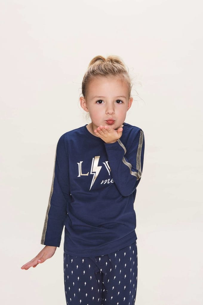 Charlie Choe meisjes pyjama Love Me Navy