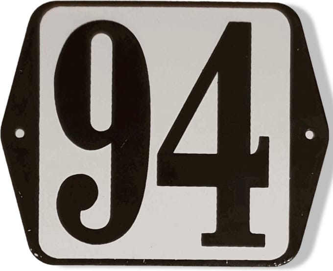 Huisnummer standaard nummer 94