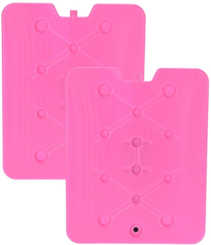 Excellent Houseware Koelelement Ice Pack - 2x - roze - plat - polyethyleen - 900 gram - 32 x 25 x 1 cm - schijf