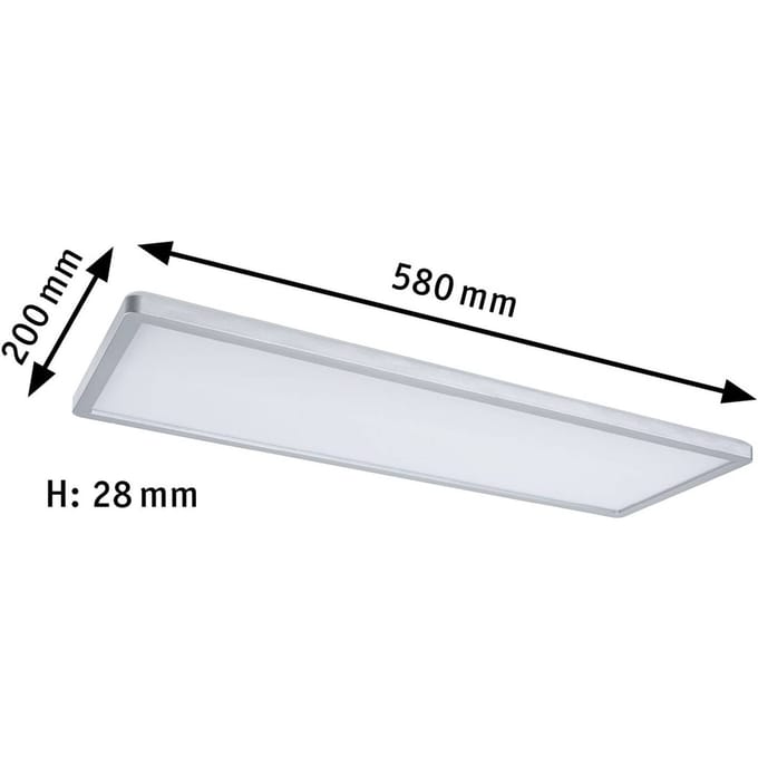 LED-paneel Atria Shine Backlight hoekig 580x200 mm 20W 2000lm RGBW Chroom mat dimbaar