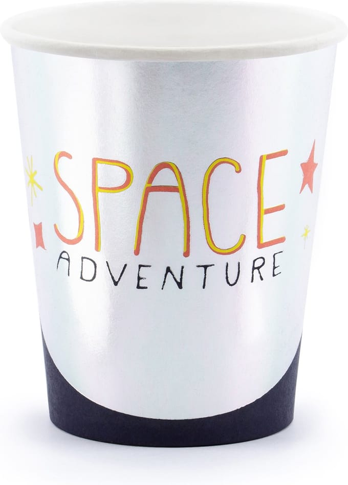PARTYDECO - 6 kartonnen Space Adventure bekers