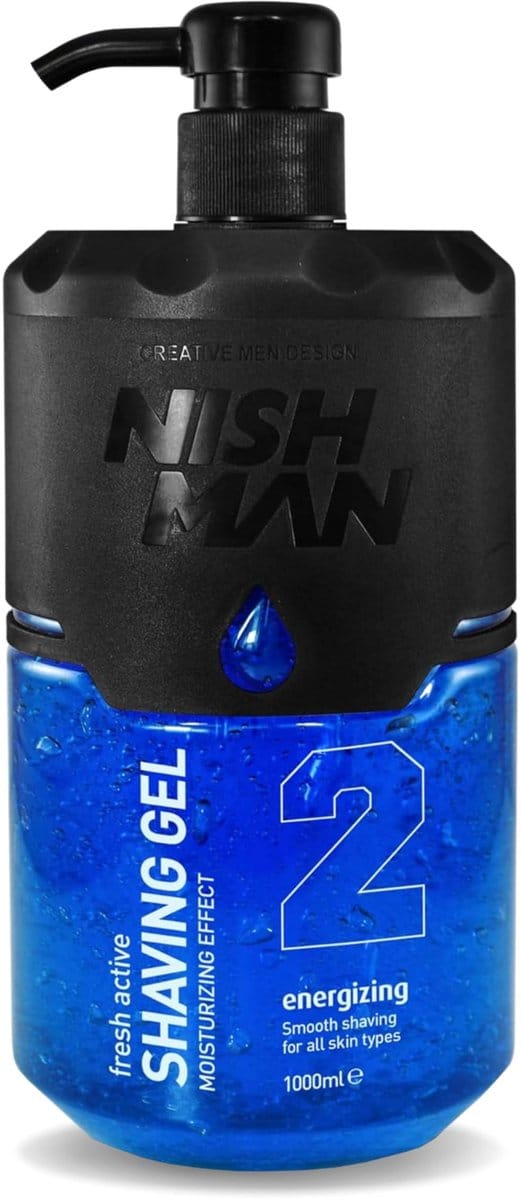 Nishman Energizing Scheergel 1000 ml - Glad Scheren zonder Irritatie - Barber Kwaliteit