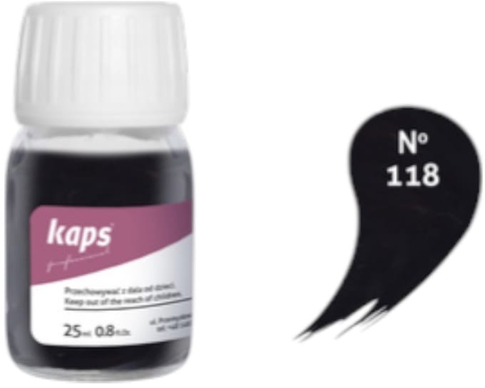 Kaps super color leer & kunstleer verf inc.cleaner - (118) Zwart - 25ml