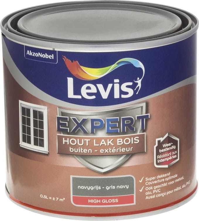 Levis - Expert Hout Lak Buiten High Gloss - Navygrijs - 0,5 L