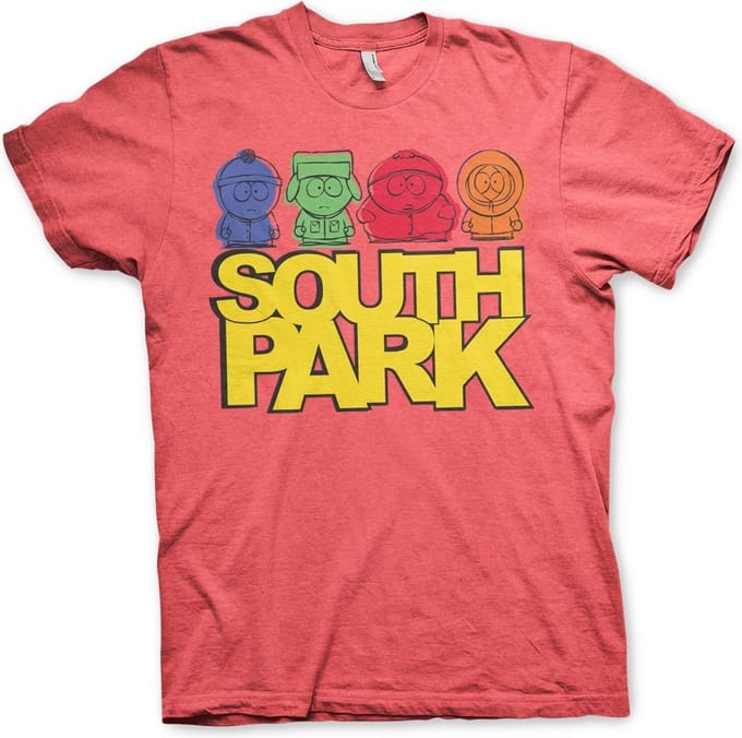 South Park T-shirt met schetsmotief, rood gemêleerd
