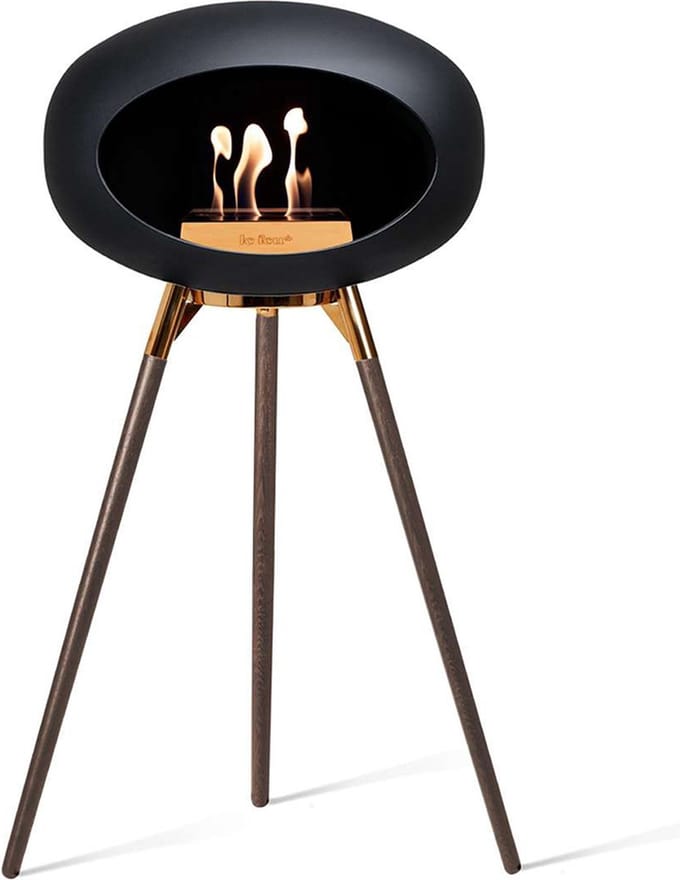 Le Feu Bio Ethanol Haardvuur - Black Ground Wood Smoked Oak Gold