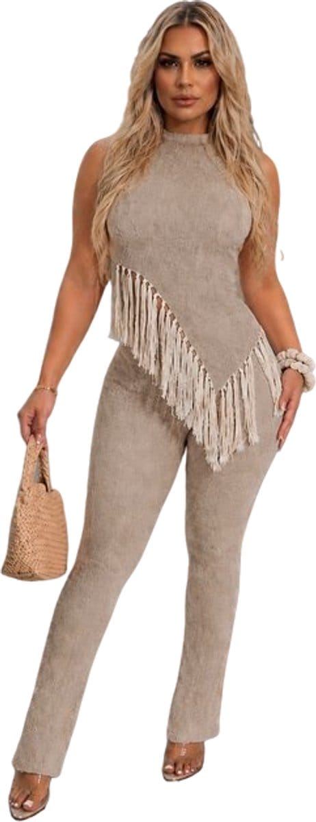 Dames Kledingset - Top met Franjes - Flared Broek
