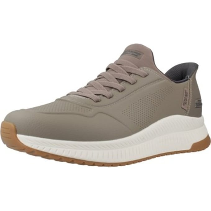 Skechers Slip-ins: Bobs Squad 4 heren sneakers - Beige - Extra comfort - Memory Foam