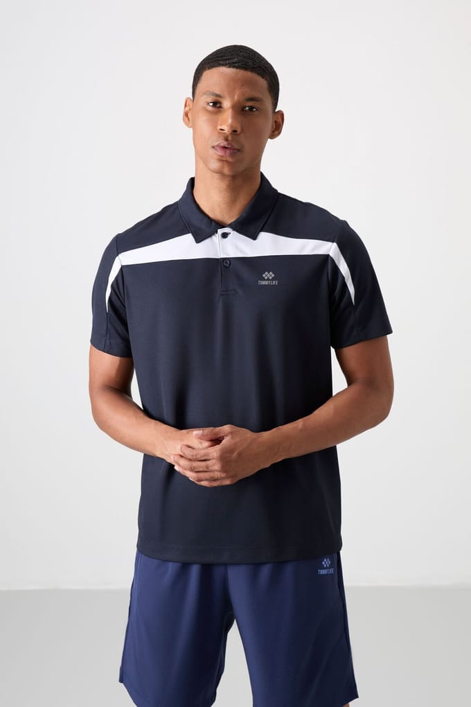 Heren Kleurgeblokker Polo T-Shirt