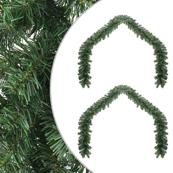vidaXL - Kerstkrans - 2 - st - Groen - 20 - m - PVC