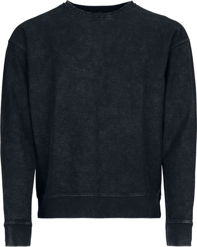 R.E.D. Rock-Engineered Design Zwarte sweater met ronde hals - Heren - XXL
