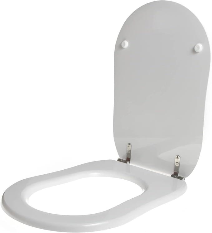 Toiletzitting - WC Deksel - Badkamer Vernieuwen - Polyester Coating - 480x350mm - Wit