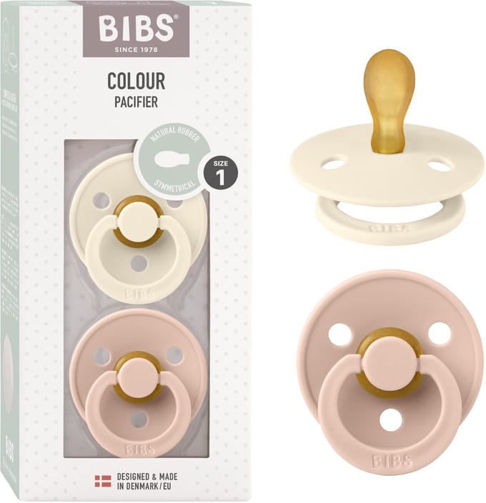 BIBS Colour Fopspeen - 0-6 mnd - 2-pack - Symmetrisch - Ivory/Blush