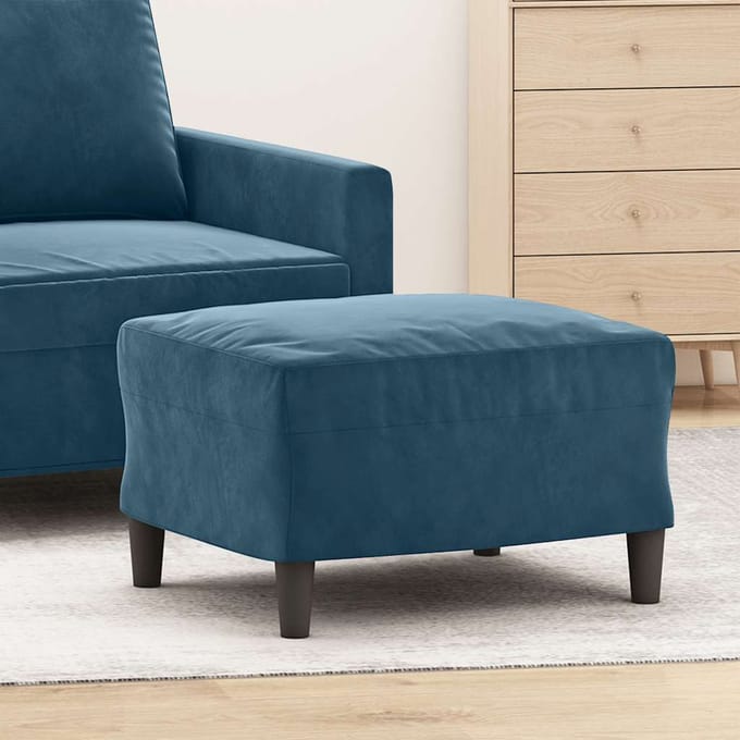 vidaXL - Voetenbank - 60x50x41 - cm - fluweel - blauw