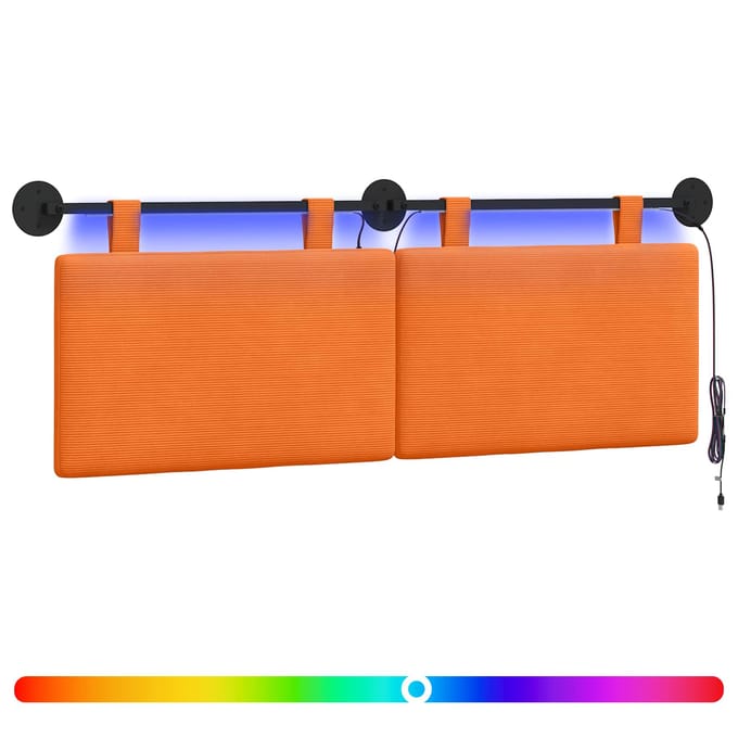 vidaXL - Hangend - hoofdbord - Oranje - Corduroy - stof