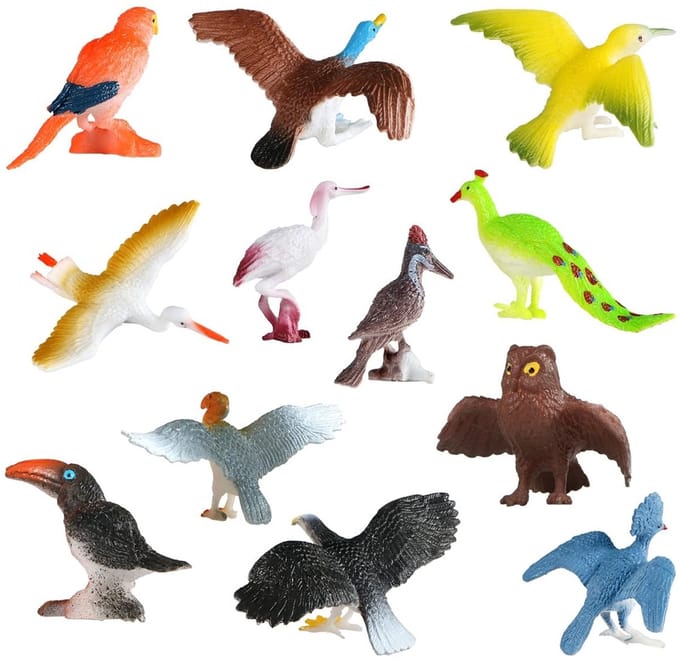 Allecto - Mini Vogelbeeldjes - Educatief Speelgoed - Decoratie voor