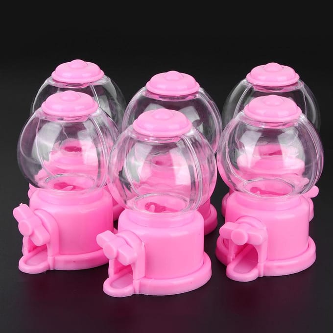 6 Stuks Mini Schattige Vorm Snoep Bewaarbox Kinderen Snoepautomaat Dispenser voor Kind pink