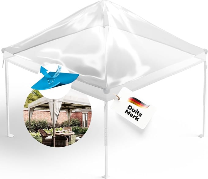 Prieel afdekking 3x3m - Waterdicht en transparant - Weersbescherming tuin