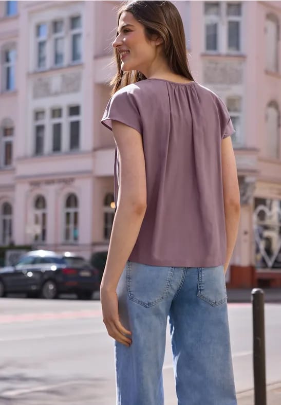 Blouse met losse schouders en gespleten hals