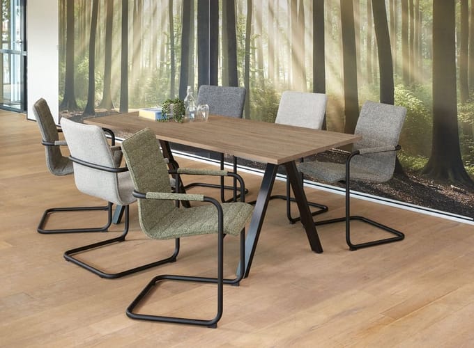 Bureau vergadertafel Victory breed 200CM diep 100CM kleur frame Wit (RAL9010) kleur blad Wit