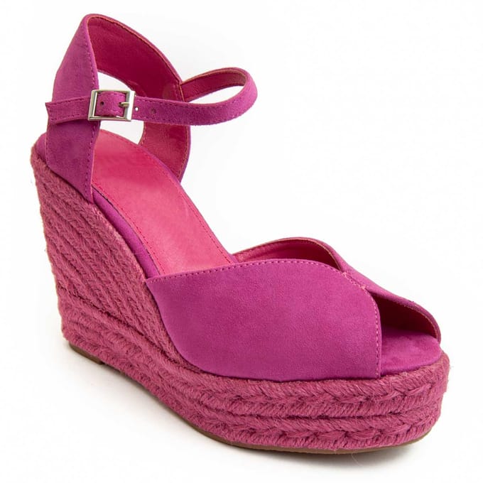 Sandalia Con Cuña De Esparto Para Mujer.  Montevita  Wesparto7  91751 40 roze