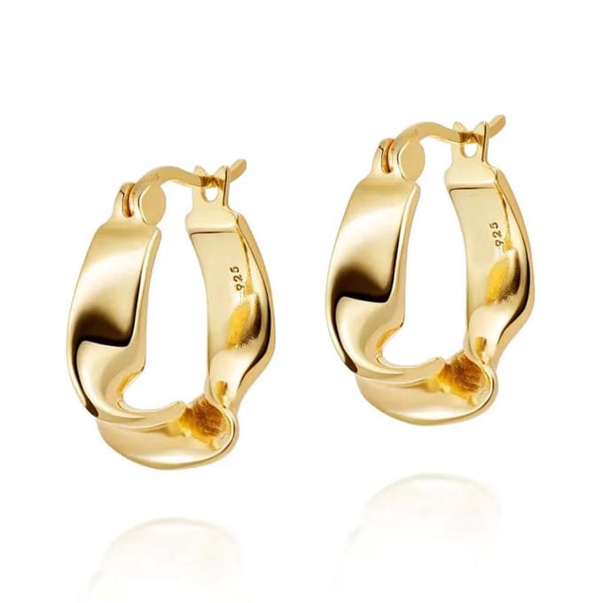 Oorring golvend goldplated