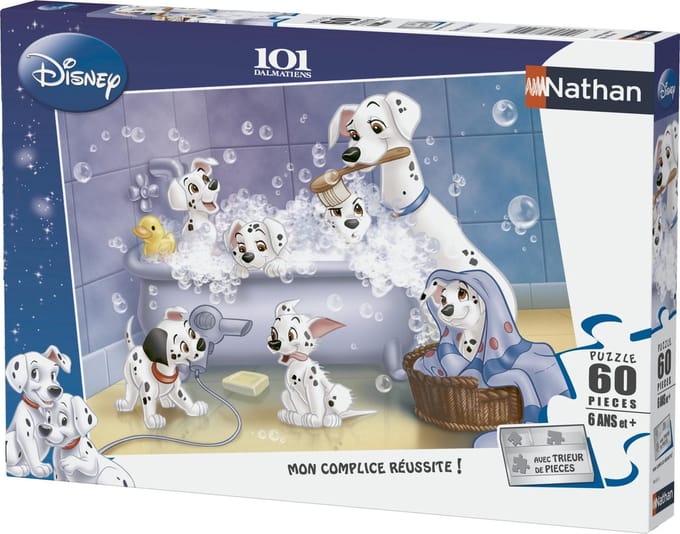Nathan Jigsaw Puzzle - 60 Pieces - The 101 Dalmatians : The Bath - Teile.