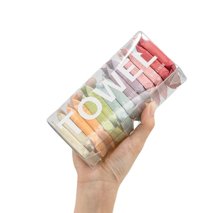 14 stks/set Gezichtshanddoek Gecomprimeerd Draagbare Reizen Niet-geweven Wegwerphanddoek 14pcs beige